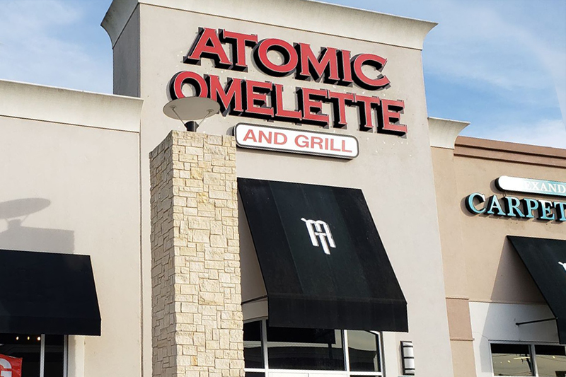 Front of the Atomic Omelette Bar and Grill